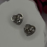 925 Sterling Silver Moissanite Heart Stud Earrings
