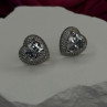 925 Sterling Silver Moissanite Heart Stud Earrings