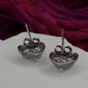 925 Sterling Silver Moissanite Heart Stud Earrings