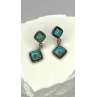 Vintage 925 Sterling Silver Blue Quoc Turquoise Dangle Earrings