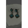 Vintage 925 Sterling Silver Blue Quoc Turquoise Dangle Earrings