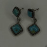 Vintage 925 Sterling Silver Blue Quoc Turquoise Dangle Earrings