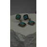 Vintage 925 Sterling Silver Blue Quoc Turquoise Dangle Earrings