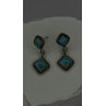 Vintage 925 Sterling Silver Blue Quoc Turquoise Dangle Earrings