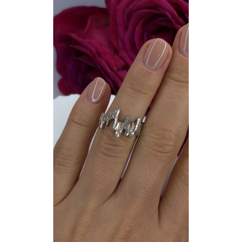 Artisanal Rock Wall Design 925 Sterling Silver Molten-Style Band Ring Size 6