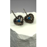 Vintage 925 Sterling Silver Blue Turquoise Heart Earrings