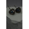 Vintage 925 Sterling Silver Blue Turquoise Heart Earrings