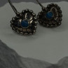 Vintage 925 Sterling Silver Blue Turquoise Heart Earrings