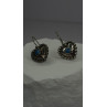 Vintage 925 Sterling Silver Blue Turquoise Heart Earrings