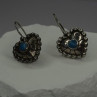 Vintage 925 Sterling Silver Blue Turquoise Heart Earrings