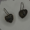 Vintage 925 Sterling Silver Blue Turquoise Heart Earrings