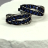 925 Sterling Silver Blue & White Sapphire Stones Earrings