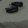 925 Sterling Silver Blue & White Sapphire Stones Earrings