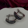 925 Sterling Silver Blue & White Sapphire Stones Earrings