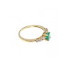 10K YELLOW GOLD EMERALD & COLORLESS SPINEL  RING SIZE 6.25