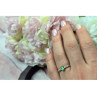 10K YELLOW GOLD EMERALD & COLORLESS SPINEL  RING SIZE 6.25
