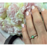 10K Yellow Gold Emerald & Colorless Spinel Ring Size 6.25