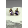 925 Sterling Silver Pear-Cut Amethyst Earrings