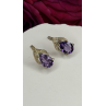 925 Sterling Silver Pear-Cut Amethyst Earrings