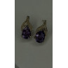 925 Sterling Silver Pear-Cut Amethyst Earrings