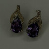 925 Sterling Silver Pear-Cut Amethyst Earrings