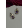 925 Sterling Silver Pear-Cut Amethyst Earrings