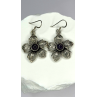 Vintage Flower 925 Sterling Silver Amethyst Earrings