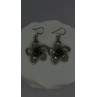 Vintage Flower 925 Sterling Silver Amethyst Earrings
