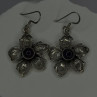 Vintage Flower 925 Sterling Silver Amethyst Earrings
