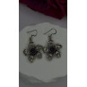 Vintage Flower 925 Sterling Silver Amethyst Earrings