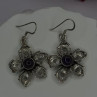 Vintage Flower 925 Sterling Silver Amethyst Earrings