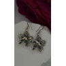 Vintage Flower 925 Sterling Silver Amethyst Earrings