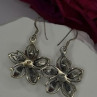 Vintage Flower 925 Sterling Silver Amethyst Earrings