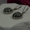 Tree of Life 925 Sterling Silver Malachite Earrings