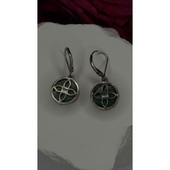 Tree of Life 925 Sterling Silver Malachite Earrings
