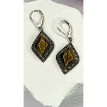 Artisan Collection 925 Sterling Silver Tiger's Eye Earrings