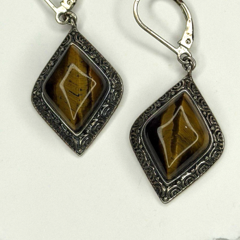 Artisan Collection 925 Sterling Silver Tiger's Eye Earrings