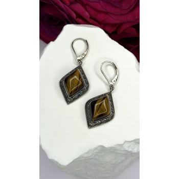 Artisan Collection 925 Sterling Silver Tiger's Eye Earrings
