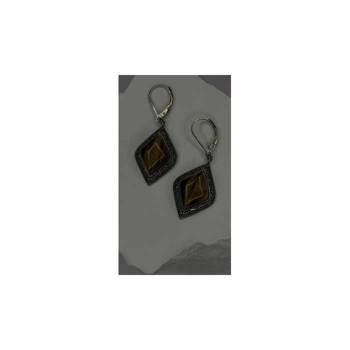Artisan Collection 925 Sterling Silver Tiger's Eye Earrings