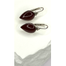 Vintage 925 Sterling Silver Carnelian Teardrop Dangle Earrings
