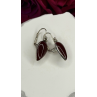 Vintage 925 Sterling Silver Carnelian Teardrop Dangle Earrings