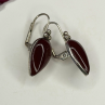 Vintage 925 Sterling Silver Carnelian Teardrop Dangle Earrings