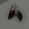 Vintage 925 Sterling Silver Carnelian Teardrop Dangle Earrings