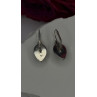 Vintage 925 Sterling Silver Carnelian Teardrop Dangle Earrings