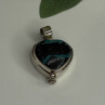 925 Sterling Silver Heart Locket Malachite Pendant