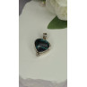925 Sterling Silver Heart Locket Malachite Pendant