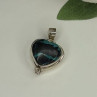925 Sterling Silver Heart Locket Malachite Pendant