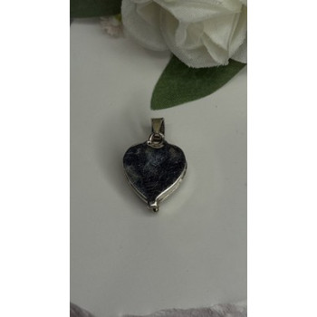 925 Sterling Silver Heart Locket Malachite Pendant