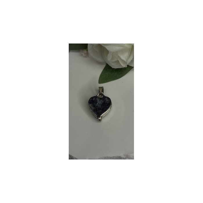 925 Sterling Silver Heart Locket Malachite Pendant