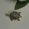 925 Sterling Silver Gold Plated Turtle Green Jade Pendant
